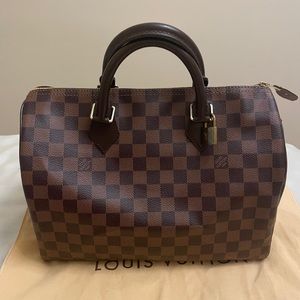 AUTH Louis Vuitton SPEEDY 30 Damier Ebene canvas